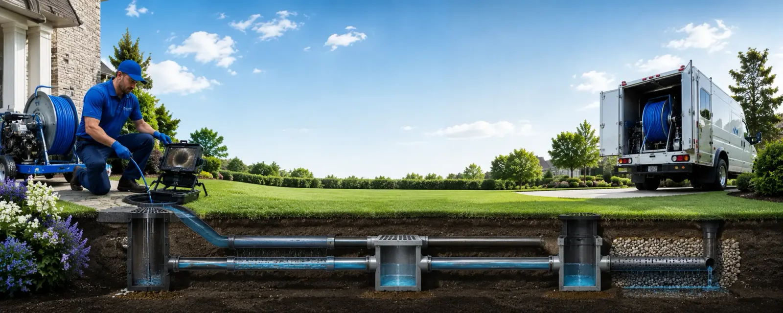 Outdoor drain cleaning information for Farmingdale, NY